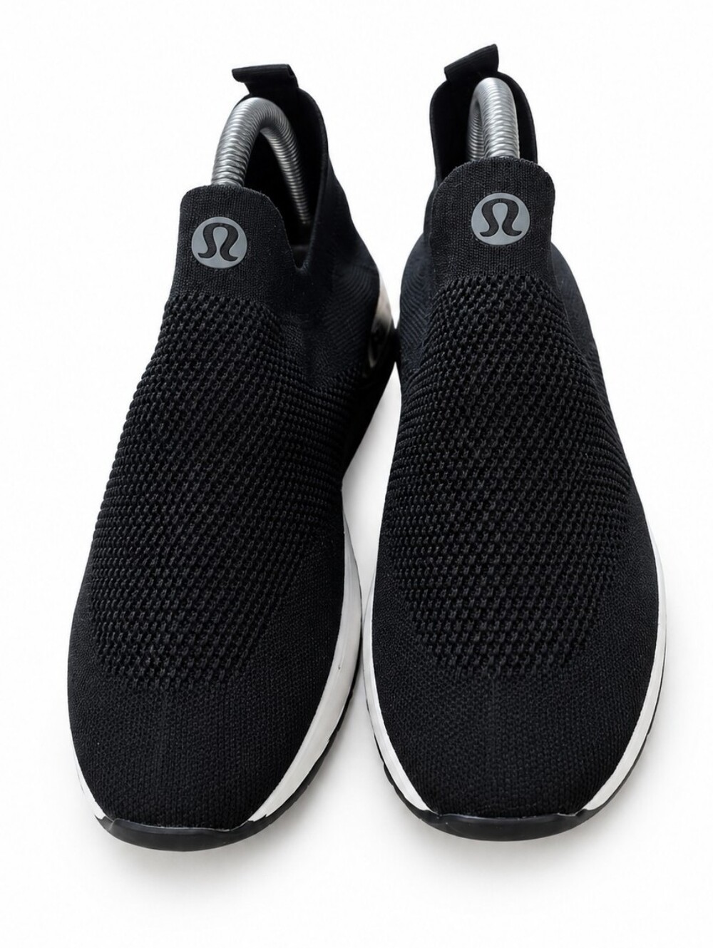 Lululemon Women's Slip-On Knit Sneakers Black White Sole Athletic Shoes